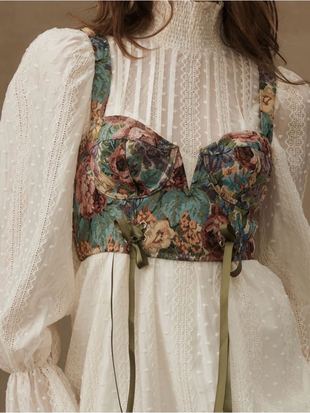 Anthropologie Floral Tapestry Corset Bustier - Small